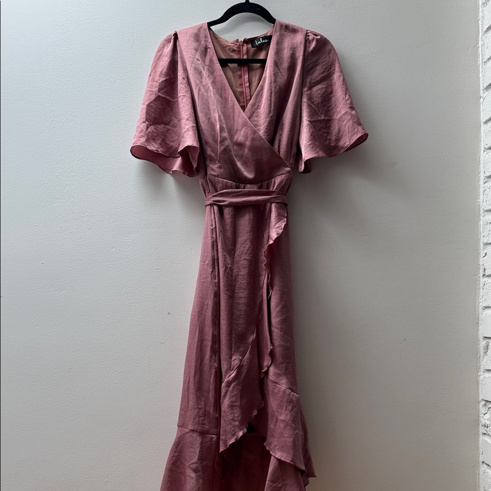 Lulu's Mauve High Low Wrap Dress